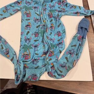 Posh Peanut Blue Skitch Print Footie size 18-24m
